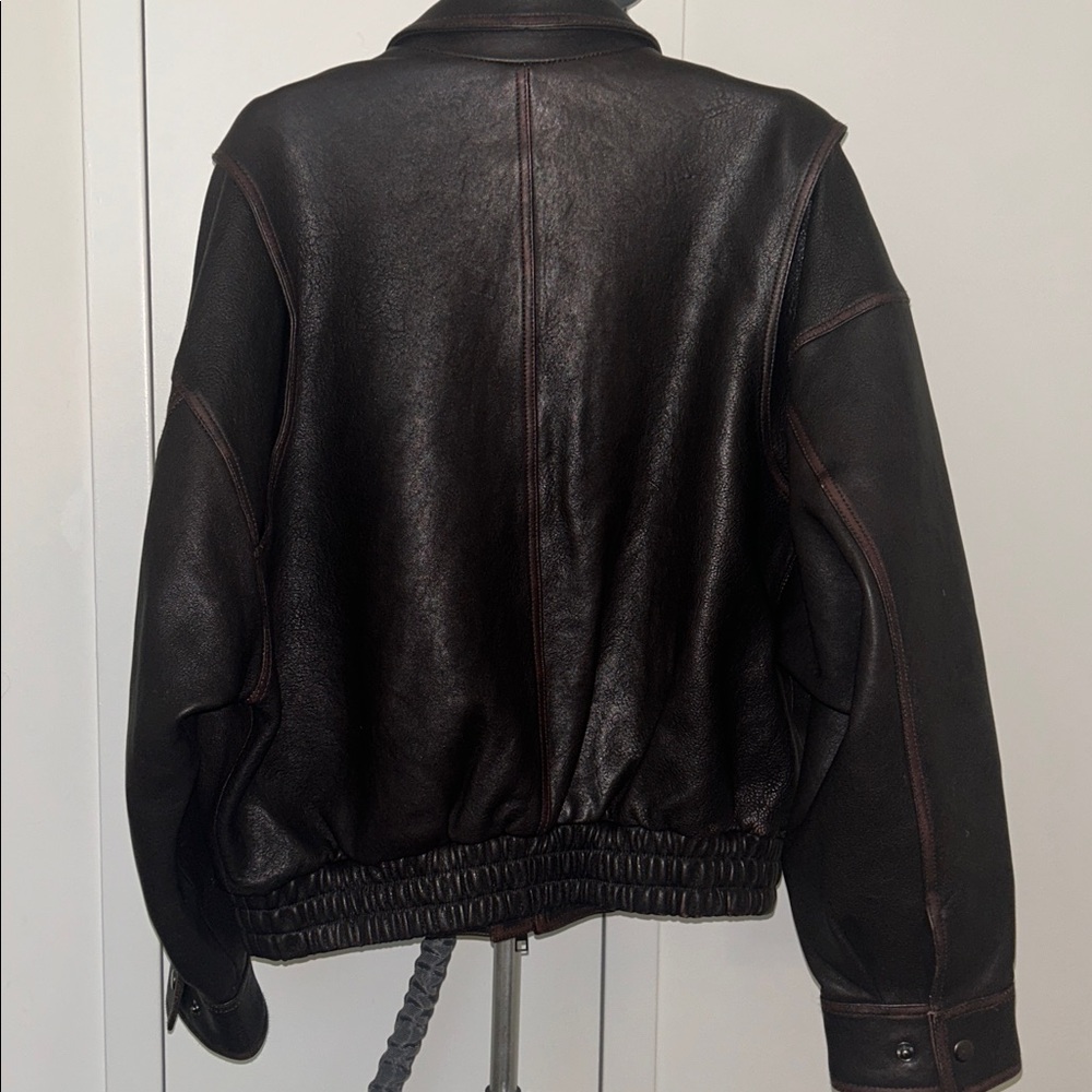 Staud Eugene Leather Bomber Jacket - image 5